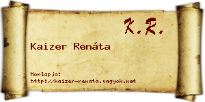 Kaizer Renáta névjegykártya